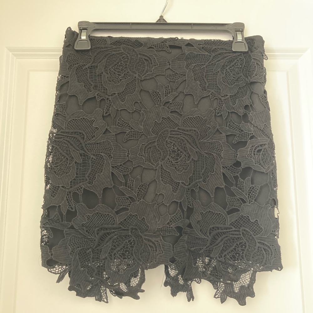 Revamped Black Mini Pencil Skirt with Cut Out Embellishments